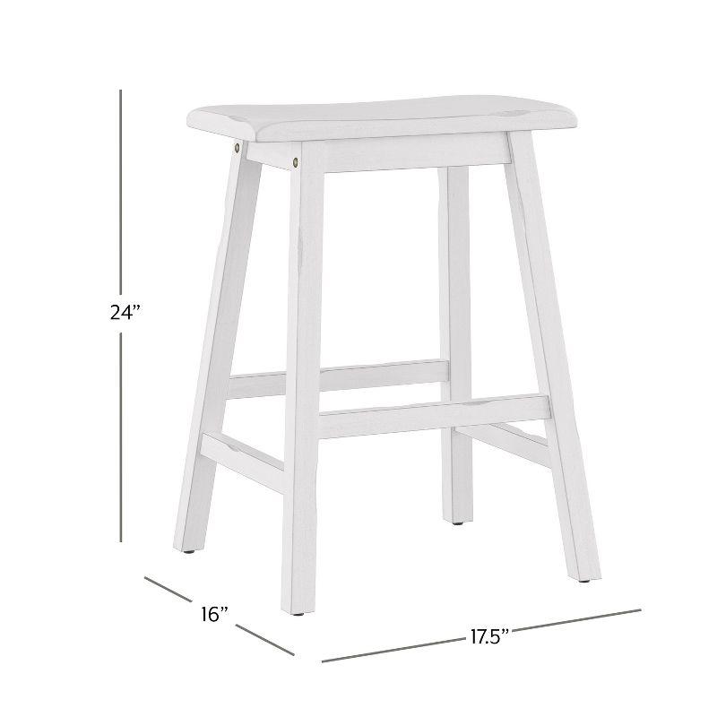Hillsdale Furniture Moreno Backless 24" NonSwivel Counter Height Barstool Sea White: Wooden Kitchen Stool, Fixed Height