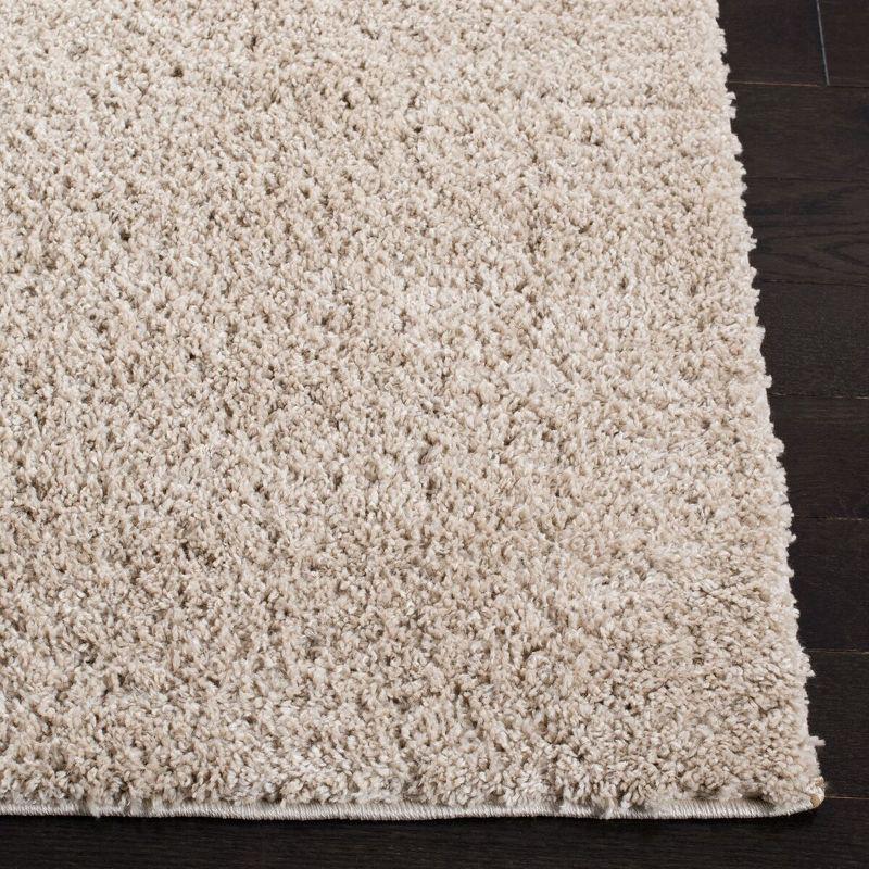 Beige 8' x 10' Rectangular Synthetic Shag Area Rug