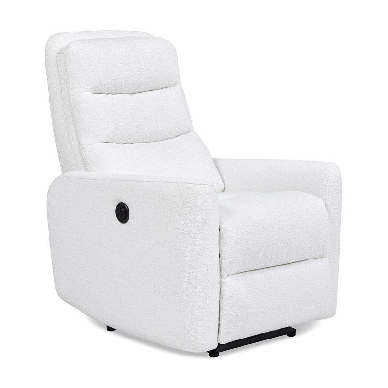 Jennifer Taylor Home Bloomy 32" Power Recliner High-Back Nursery Lounge Chair, Chiffon White Boucle