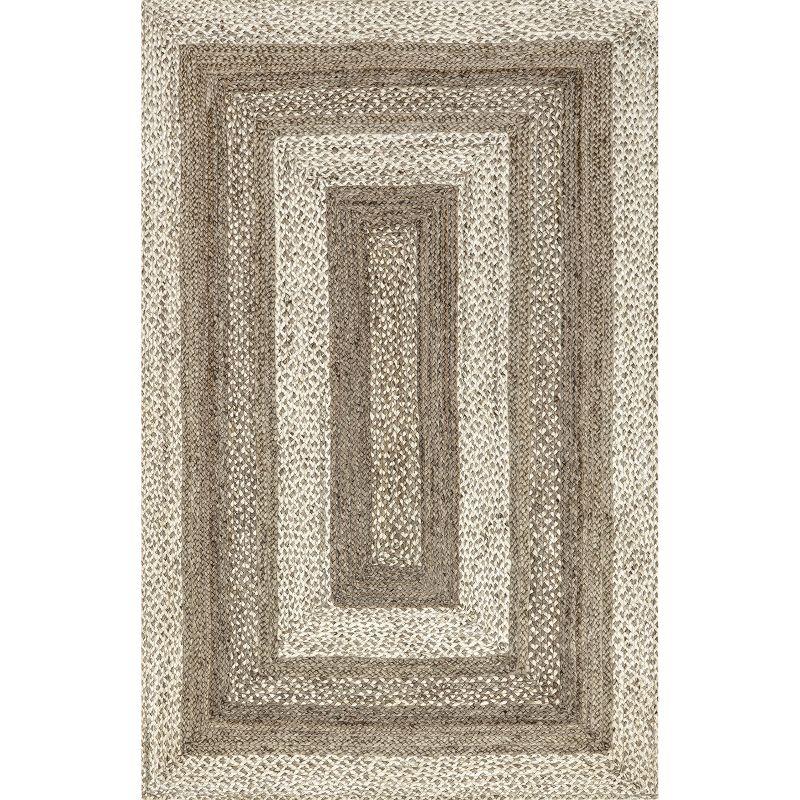 Nuloom Charlene Braided Border Jute Indoor Area Rug 8x10 in Natural