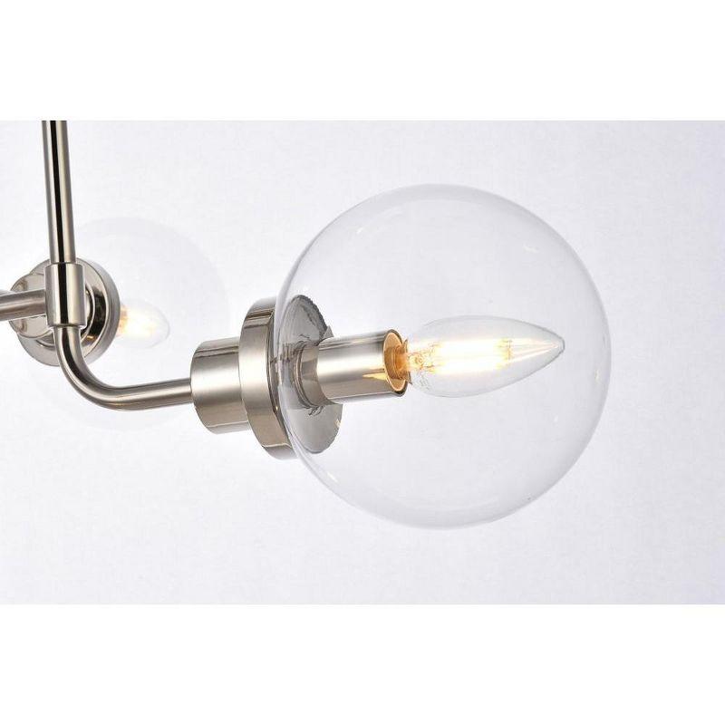 Elegant Lighting Hanson 8 lights pendant in polished nickel with clear shade