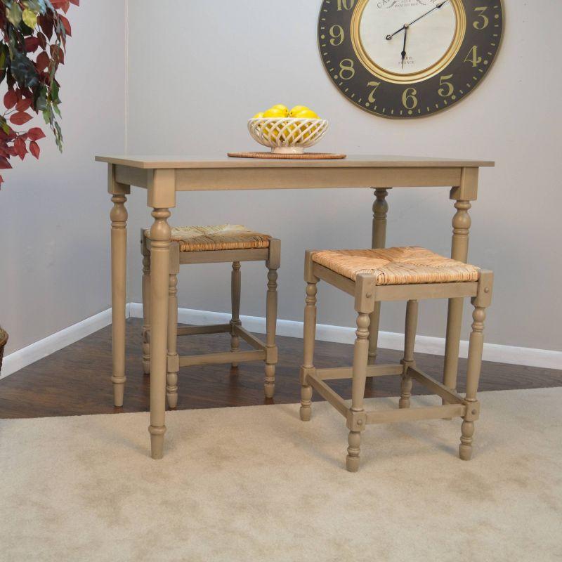 Weathered Gray Backless Wood Counter Height Stool