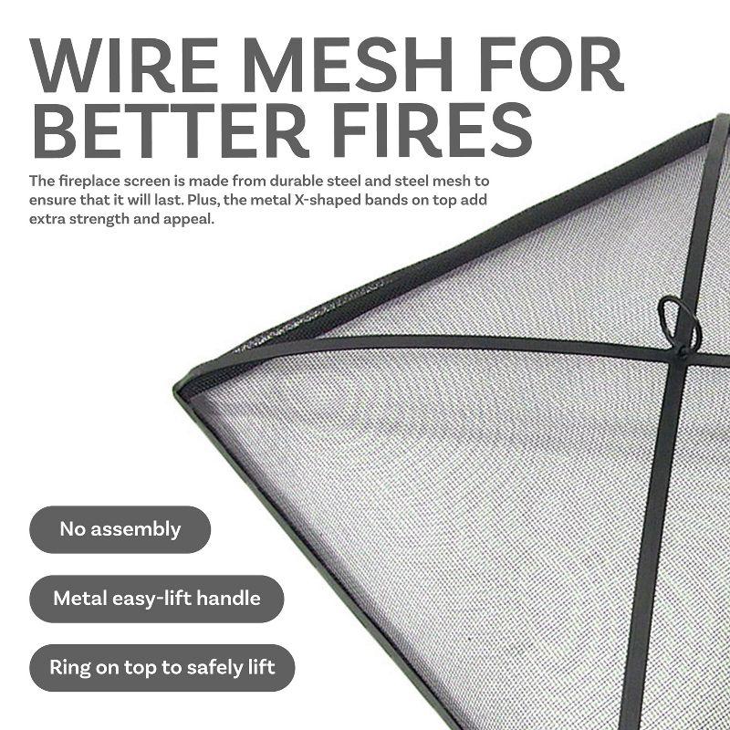 SunnyDaze Decor Square Steel Mesh Black Fire Pit Spark Screen Cover