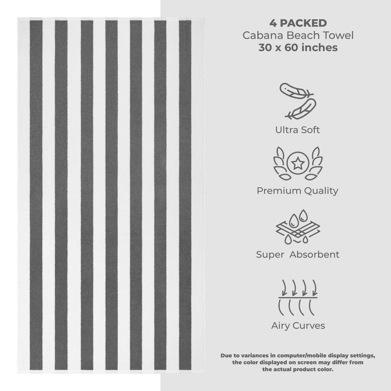 ArkwrightLLC Arkwright Cali Cabana 100% Cotton 30x60 Beach Towel (Pack of 4) (Set of 4)