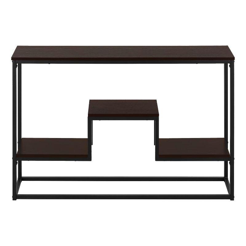 Monarch Specialties Accent Table Console Entryway Narrow Sofa Living Room Bedroom Brown Laminate Black Metal Contemporary Modern