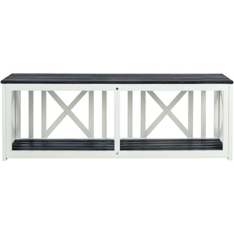 Branco Bench - Outdoor - FOX6706 - Dark Slate Gray/White - Safavieh