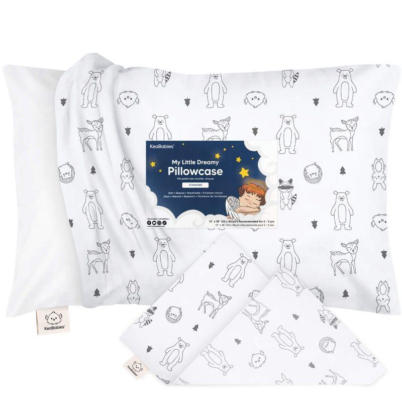 KeaBabies Toddler Pillowcase for 13X18 Pillow, Organic Toddler Pillow Case, Travel Pillow Case Cover (KeaFriends)