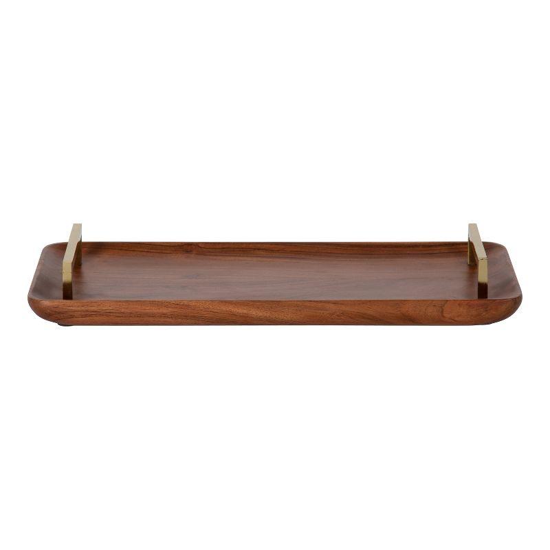 Kate and Laurel Cantwell Tray, 18x8, Walnut Brown