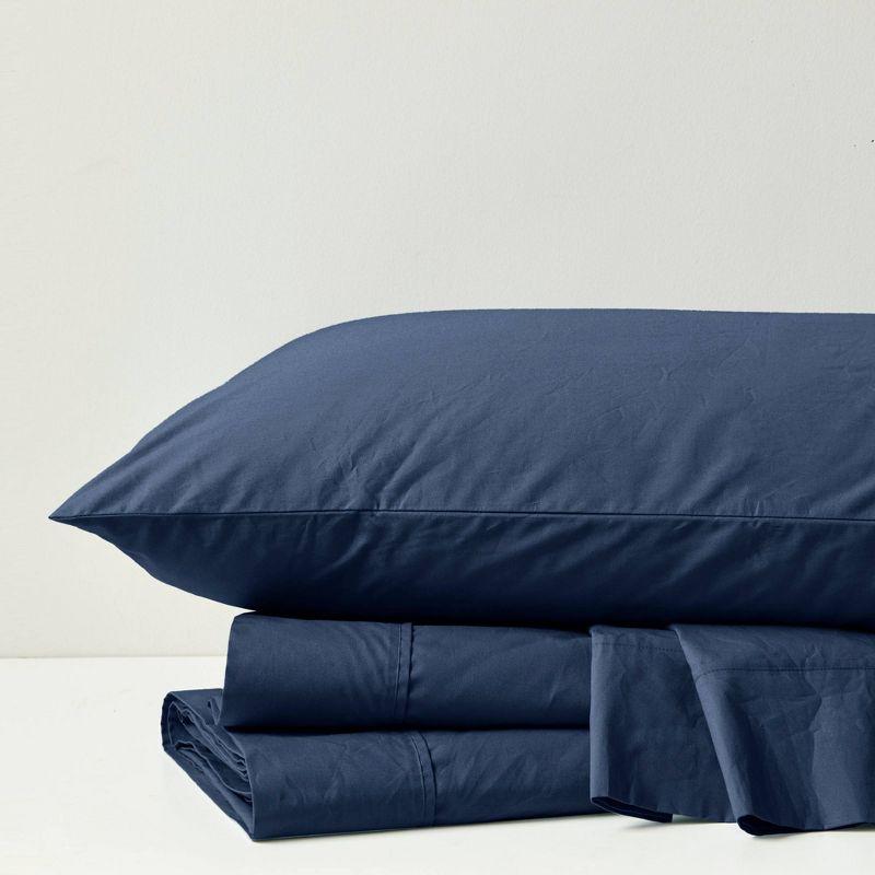 Madison Park Peached Percale 200 Thread Count Relaxed Cotton Percale Sheet Set
