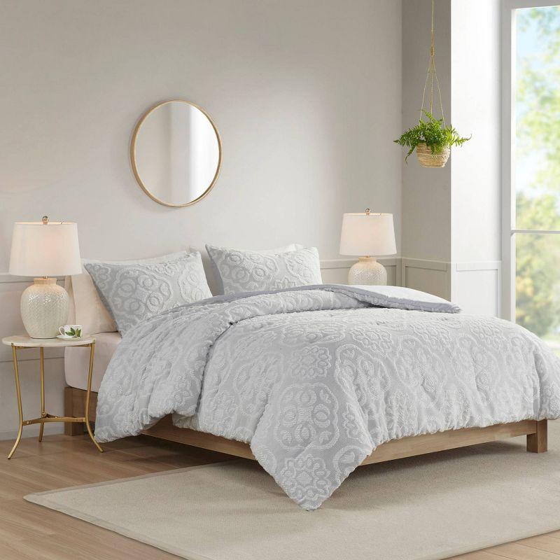 510 Design Everly 3 Piece Tufted Woven Medallion Comforter Set