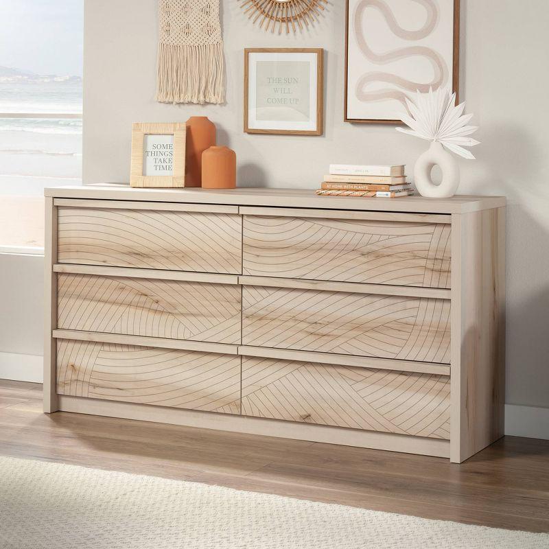 Pacific Maple Mid-Century Modern 6-Drawer Dresser