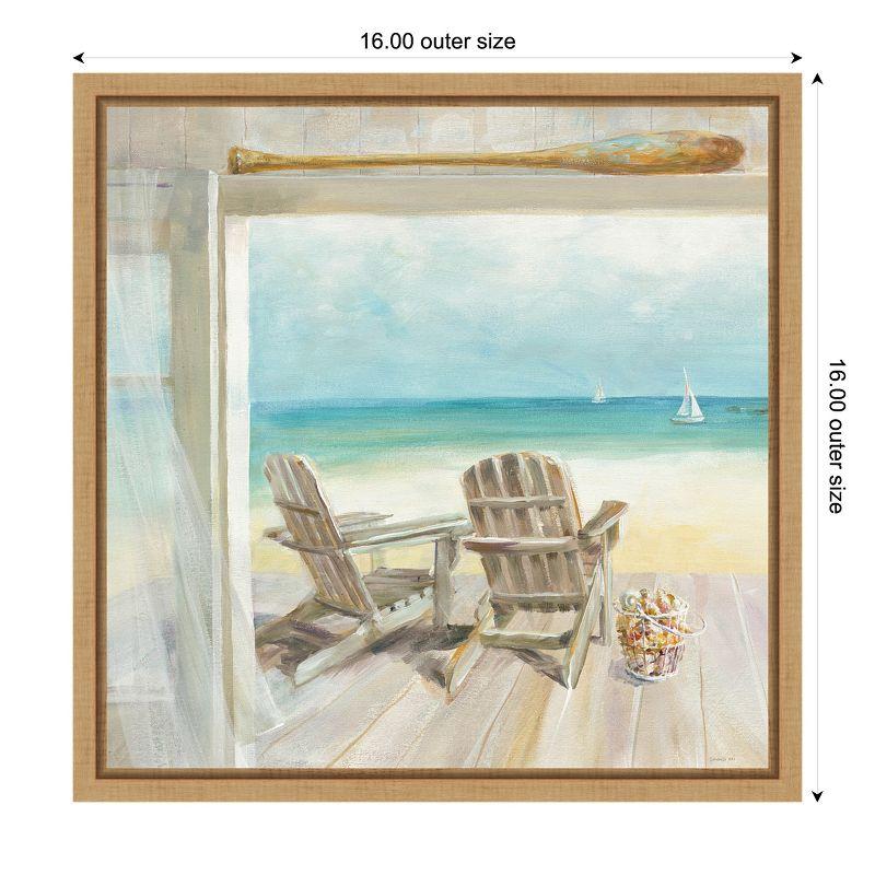 Amanti Art Seaside Morning Crop by Danhui Nai Canvas Wall Art Print Framed 16-in. x 16-in.