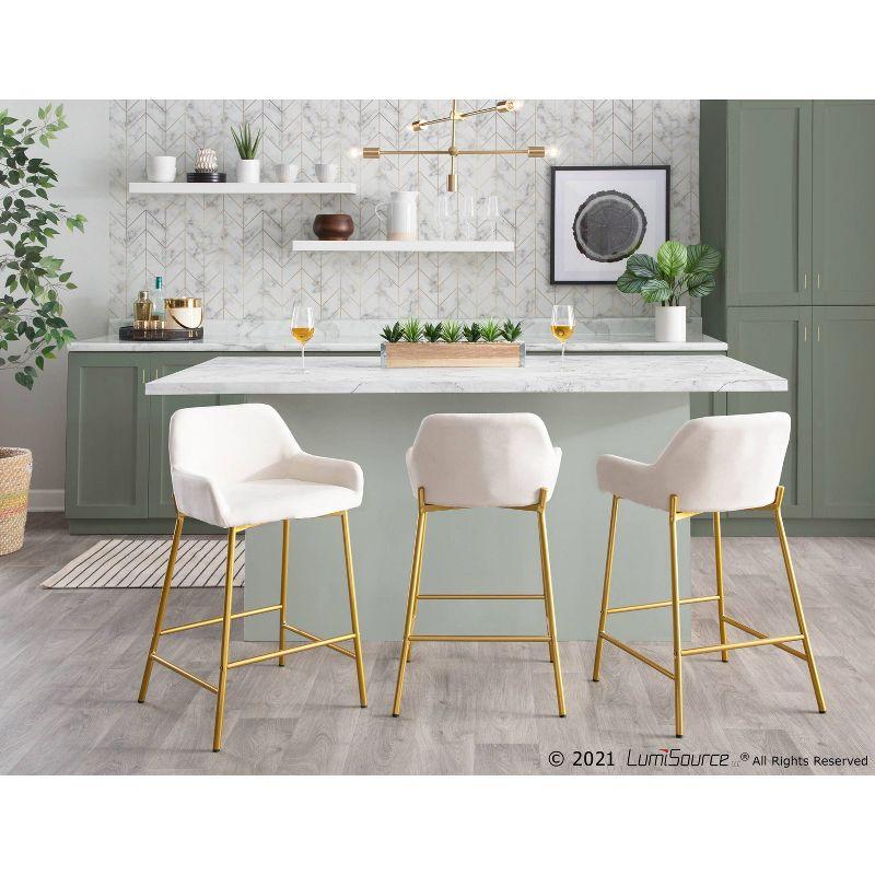 Set of 2 Daniella Metal/Polyester Counter Height Barstools - LumiSource