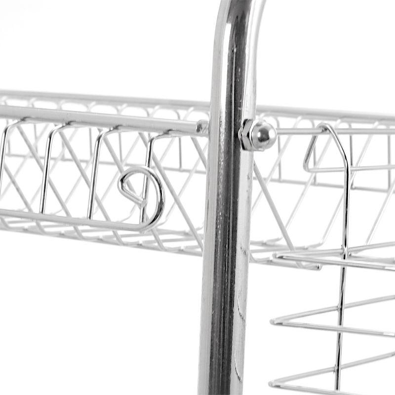 Chrome 24-Inch 2-Level Dish Rack with Utensil Cup