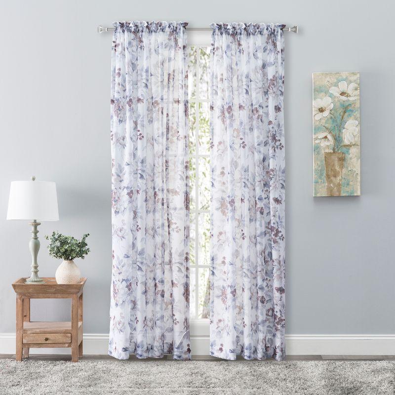 Ricardo Whimsical Sheer Rod Pocket Panel 54x84 Cocoa