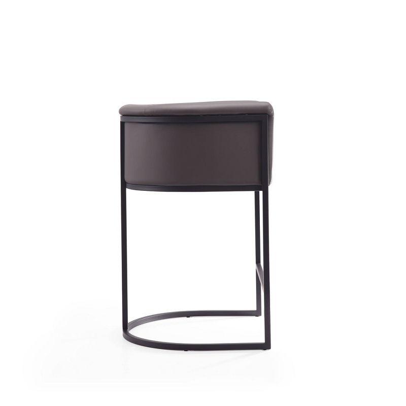 Manhattan Comfort Cosmopolitan Metal Counter Height Barstool Pebble: Upholstered, Low Back, Armrest