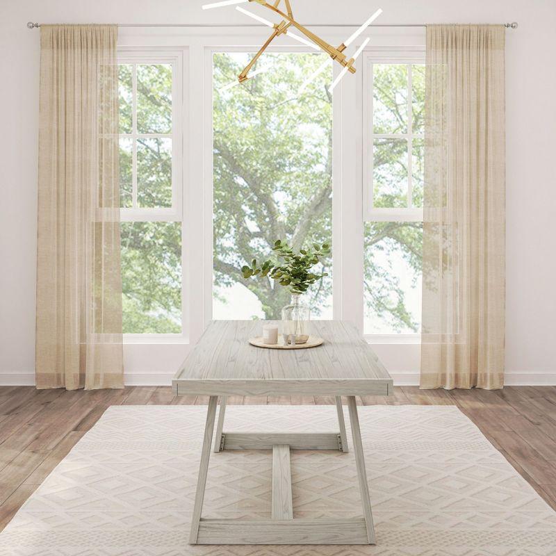 Plank+Beam Farmhouse 72" Dining Table, Solid Wood Rectangular Kitchen Table for 6 People