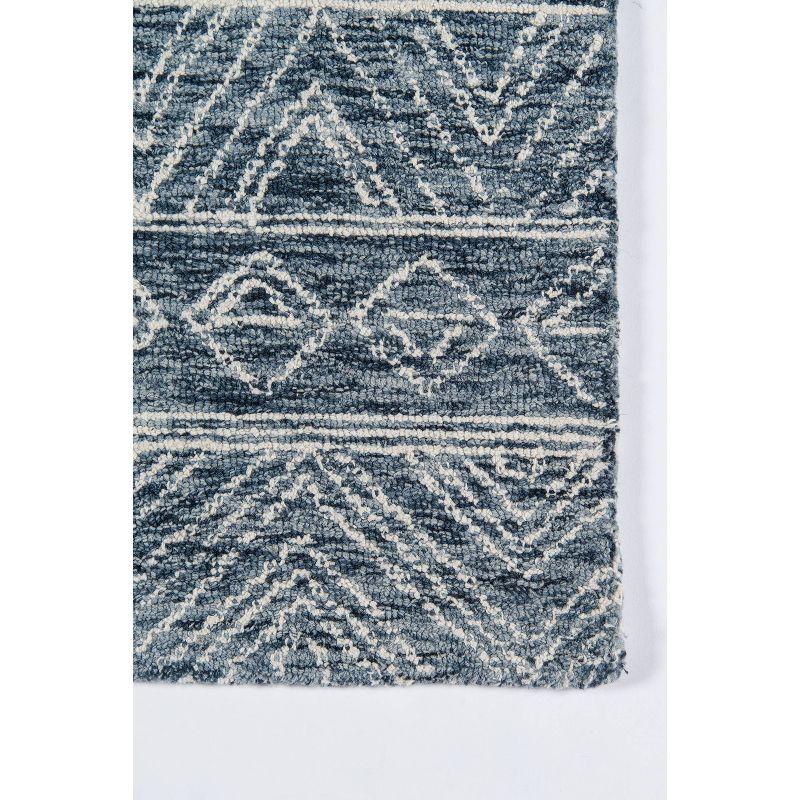 3'6"x5'6" Mallorca Evalyn Area Rug Denim - Momeni: Wool, Geometric, Bohemian, Handmade, Low Pile, Indoor Use