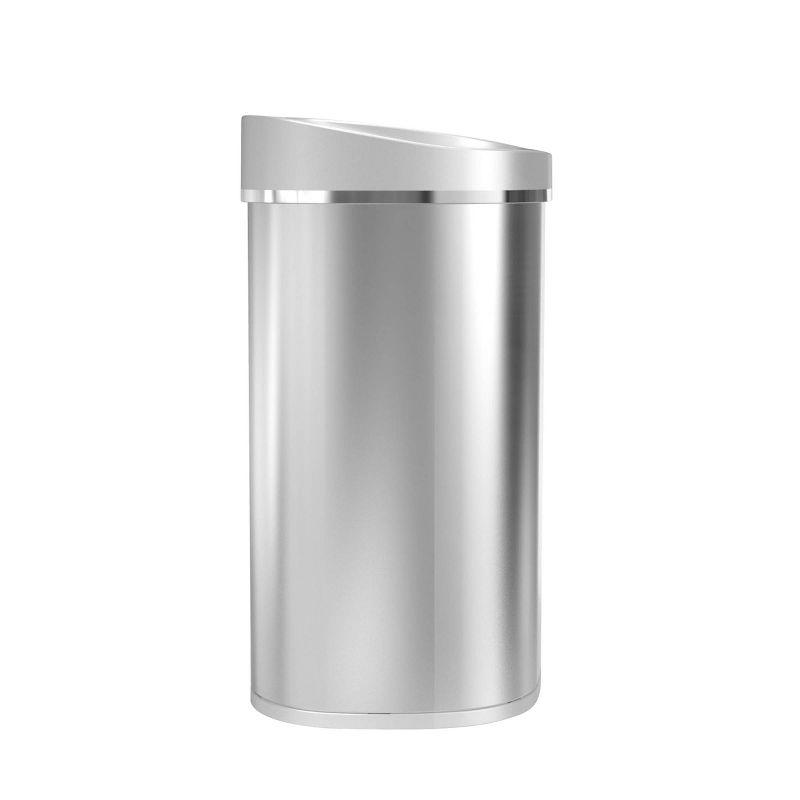 Nine Stars 21gal Motion Sensor Oval Shape Stainless Steel Trash Can Silver: Fingerprint-Resistant, Quiet Closing Lid