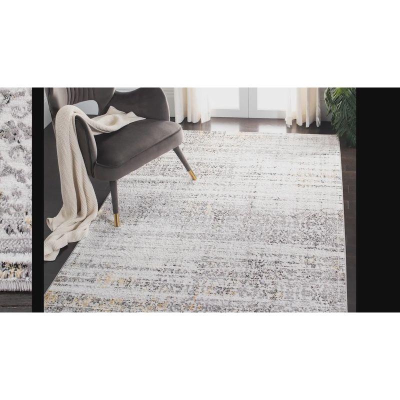 Amelia Charcoal and Ivory Square Synthetic Area Rug