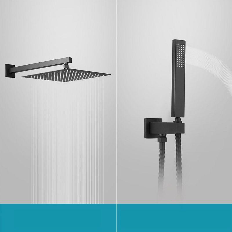 BWE 3-Spray 12 in. Showerhead Wall Mounted Dual Shower Heads With Valve in Matte Black