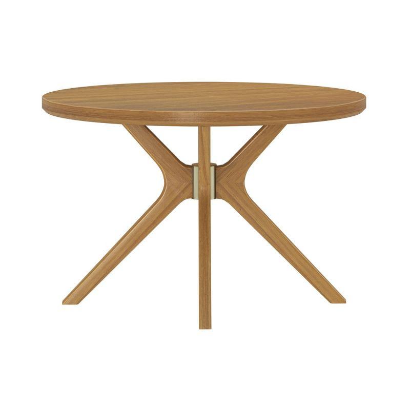 Plank+Beam Verso Round Dining Table, 47" Solid Wood Kitchen & Dining Room Table, Pecan