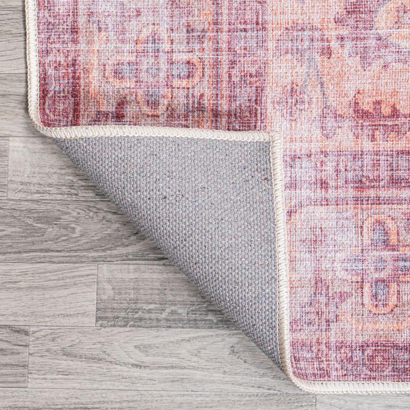 2' x 8' Alacati Ogee Medallion Machine Washable Indoor/Outdoor Runner Rug, Red/Orange/Cream - JONATHAN Y