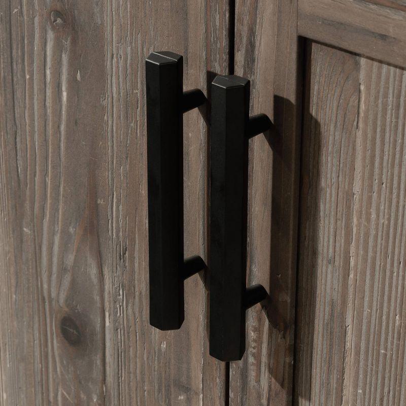 Sauder 70.866" Aspen Post Library Shelf with 2 Doors Pebble Pine