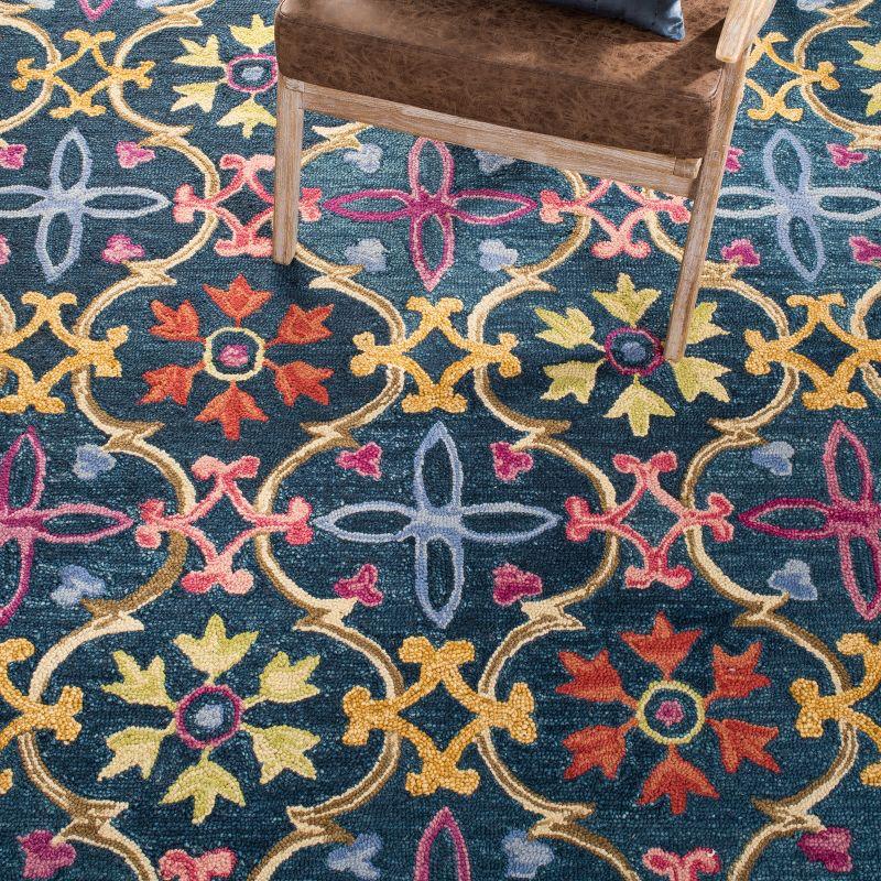 Suzani SZN310 Hand Hooked Indoor Accent Rug - Blue/Multi - 3'x5' - Safavieh