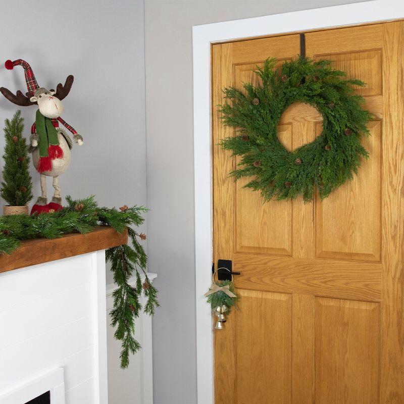 24" Green Cedar Artificial Christmas Wreath with Pine Cones