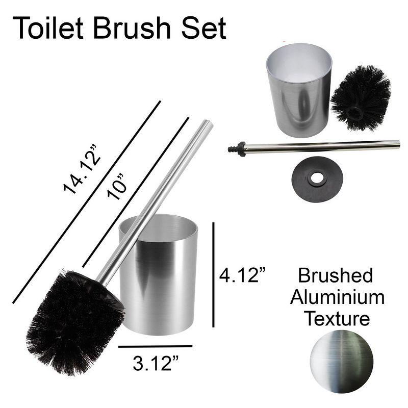 Evideco French Home Goods Modern Brushed Toilet Brush and Holder Set - Durable, Stylish Design with Replaceable Head - Perfect for Any Bathroom Decor