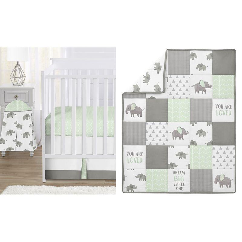 Elephant 4 Piece Crib Bedding Set