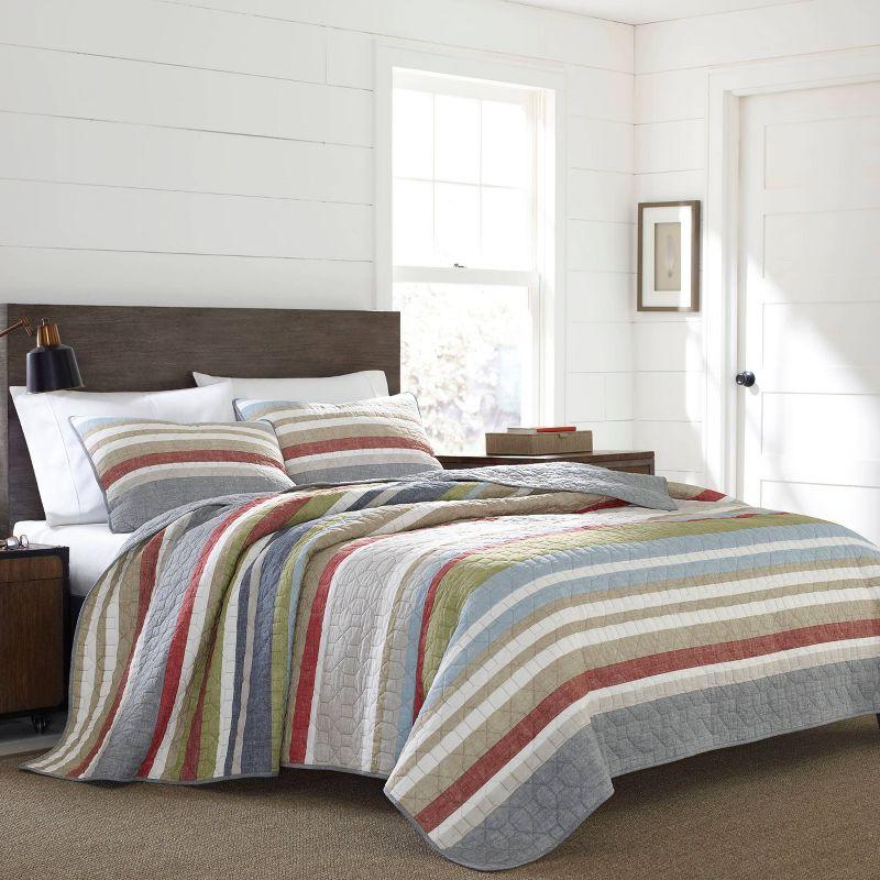 Gray Stripe Salmon Ladder Quilt Set - Eddie Bauer®