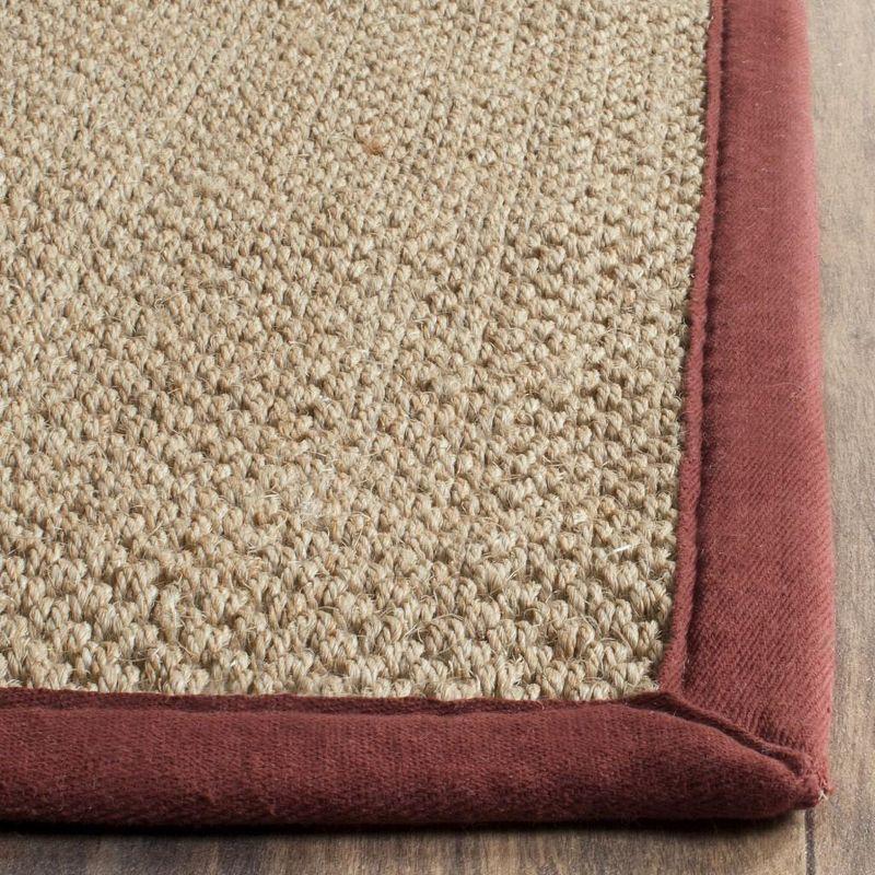 Natural and Red Flat Woven Wool Cotton Area Rug