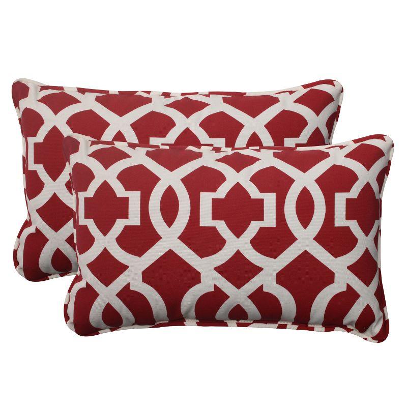 Pillow Perfect New Geo Geometric Indoor/Outdoor Reversible Throw Pillow (Set of 2)