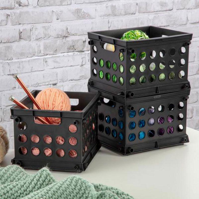 Sterilite Convenient Miniature Square Small Multi Functional Storage Solution Organizing Crate for Bedrooms, Offices, and Dorms