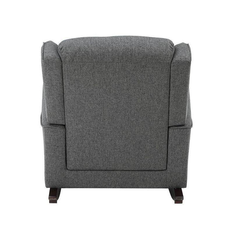 40" Fabien Active Sitting Chair Gray Fabric - Acme Furniture: Linen Upholstery, Metal Frame, Rocking Mechanism