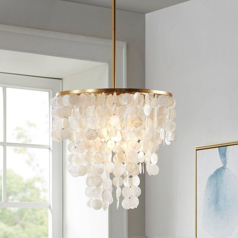 Isla Layered Capiz Seashell Chandelier