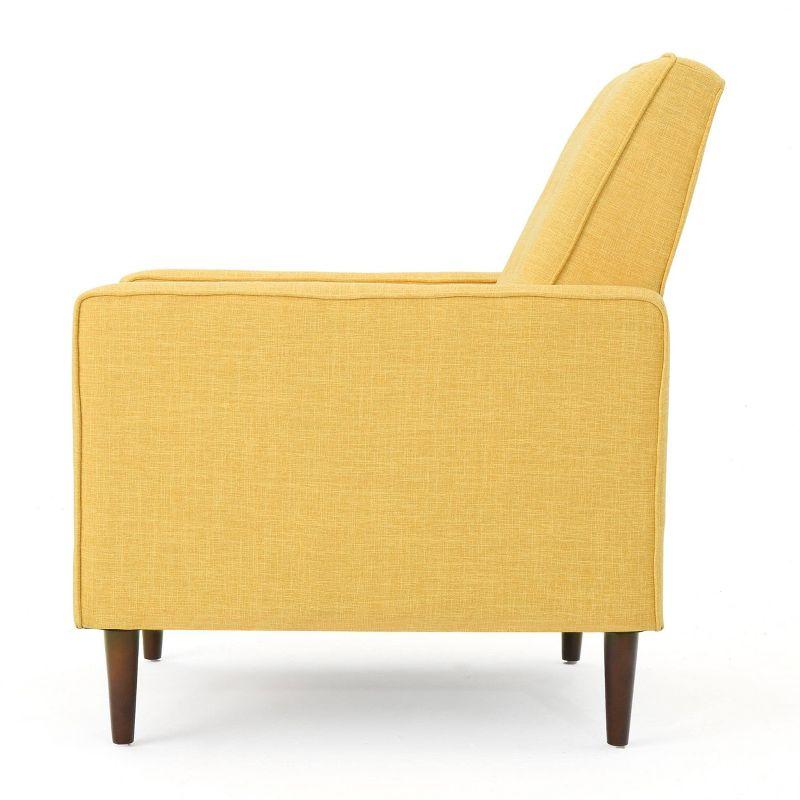 Mid-Century Modern Muted Yellow Microfiber Recliner