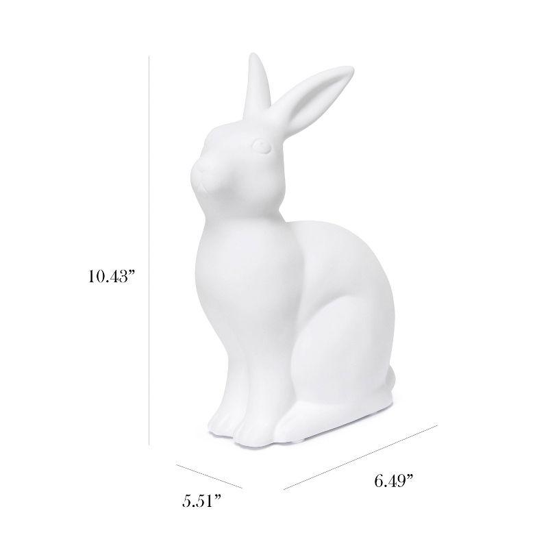 Gracie Oaks Creekwood Home 10.43" Glowing Ceramic Bunny Rabbit Light, For Home Décor, Nightstand, End Table, Entryway, Bookshelf, Kid's Room, White