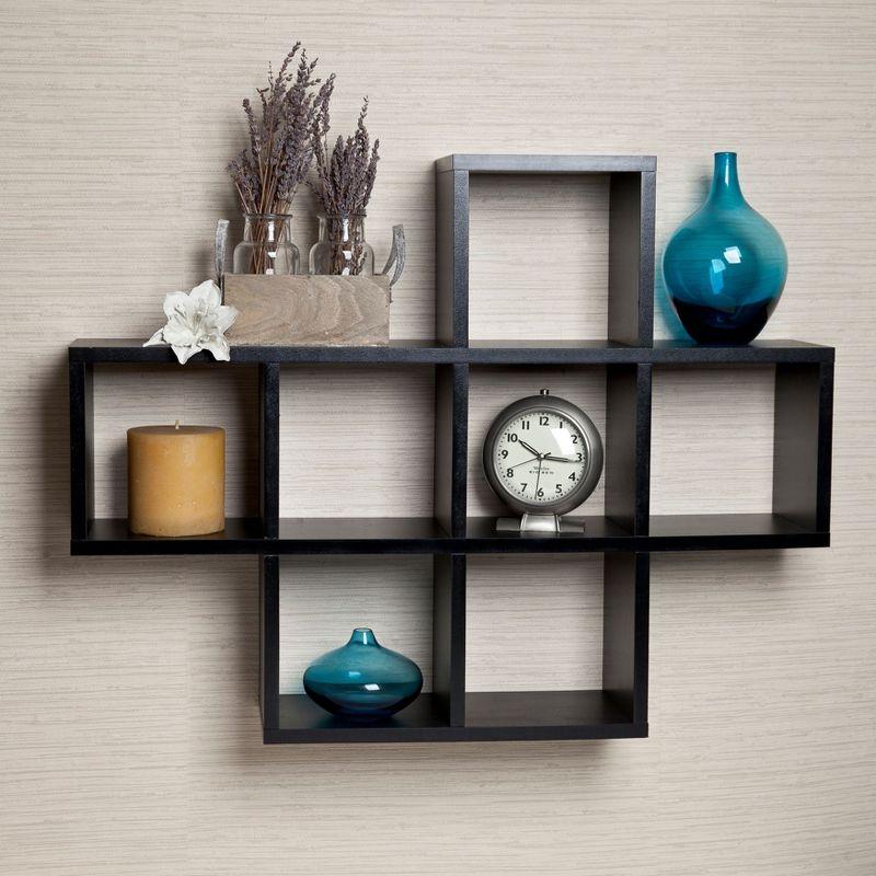 Danya B Cubby Laminated Veneer Shelving Unit Black