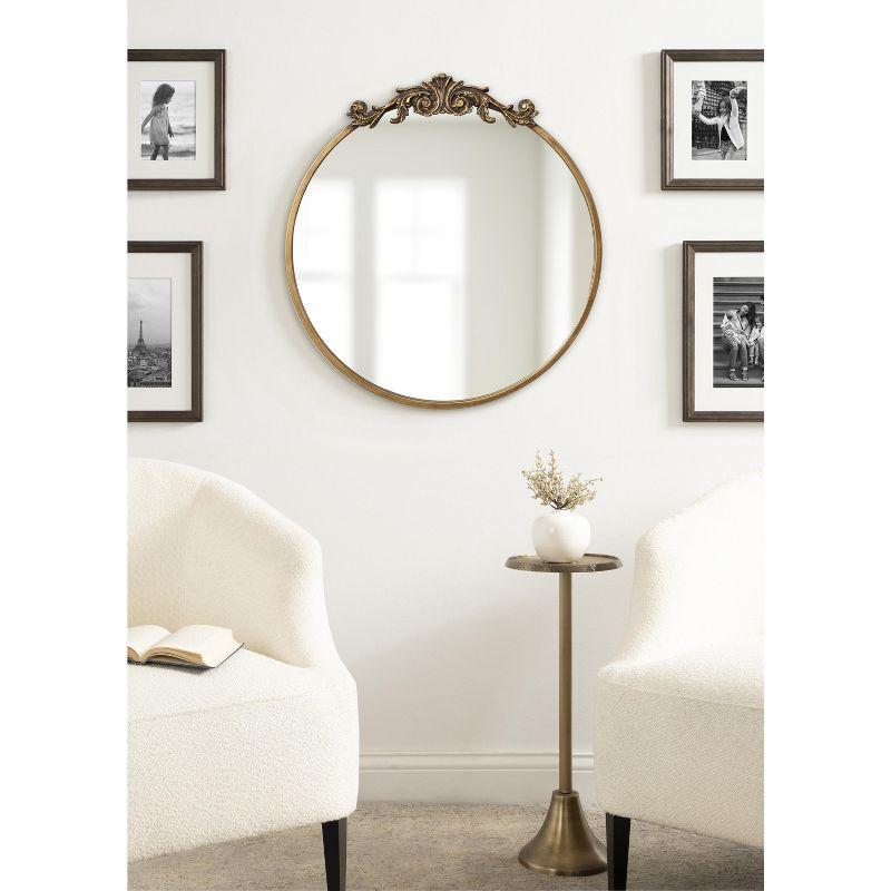 Kate and Laurel Arendahl Metal Round Mirror, 24" Diameter, Gold