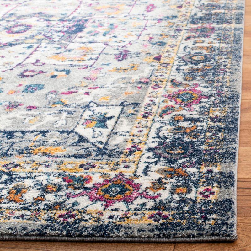 Evoke EVK275 Power Loomed Indoor Area Rug - Grey/Navy - 5'3"x7'6" - Safavieh