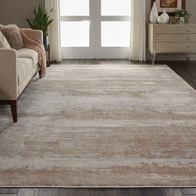 Modern Abstract Gray 7'10" x 10'6" Synthetic Area Rug