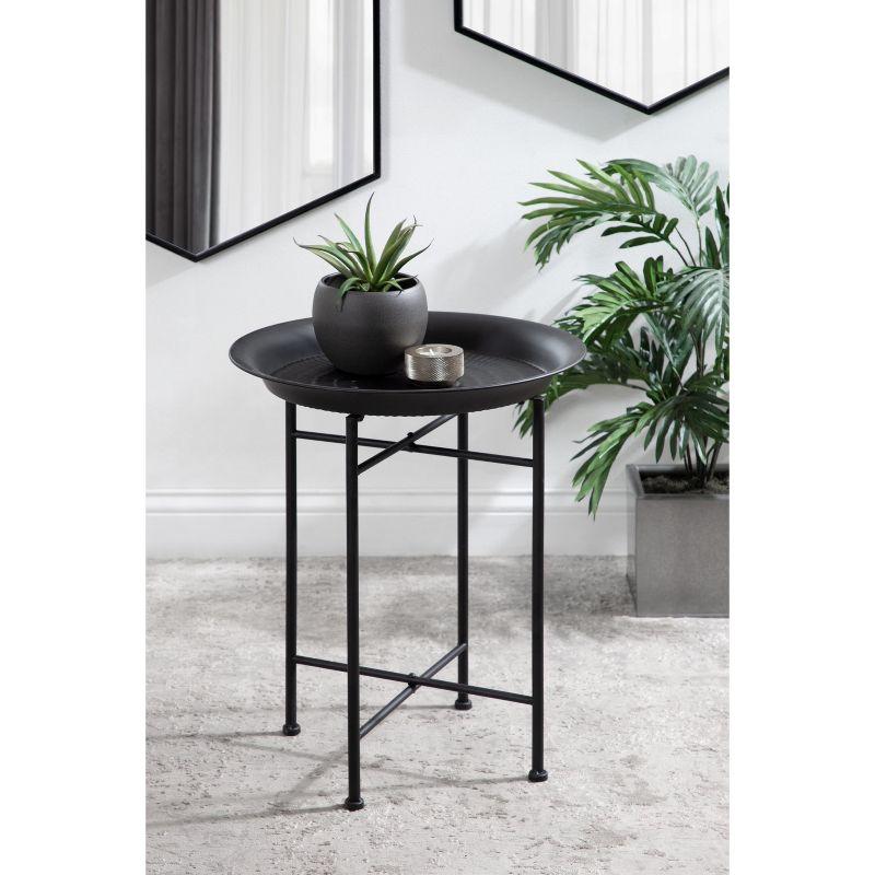 Mahdavi Black Round Metal Accent Table