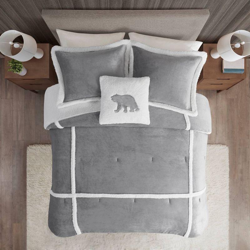 Woolrich King Orlen Plush to Faux Shearling Comforter Set