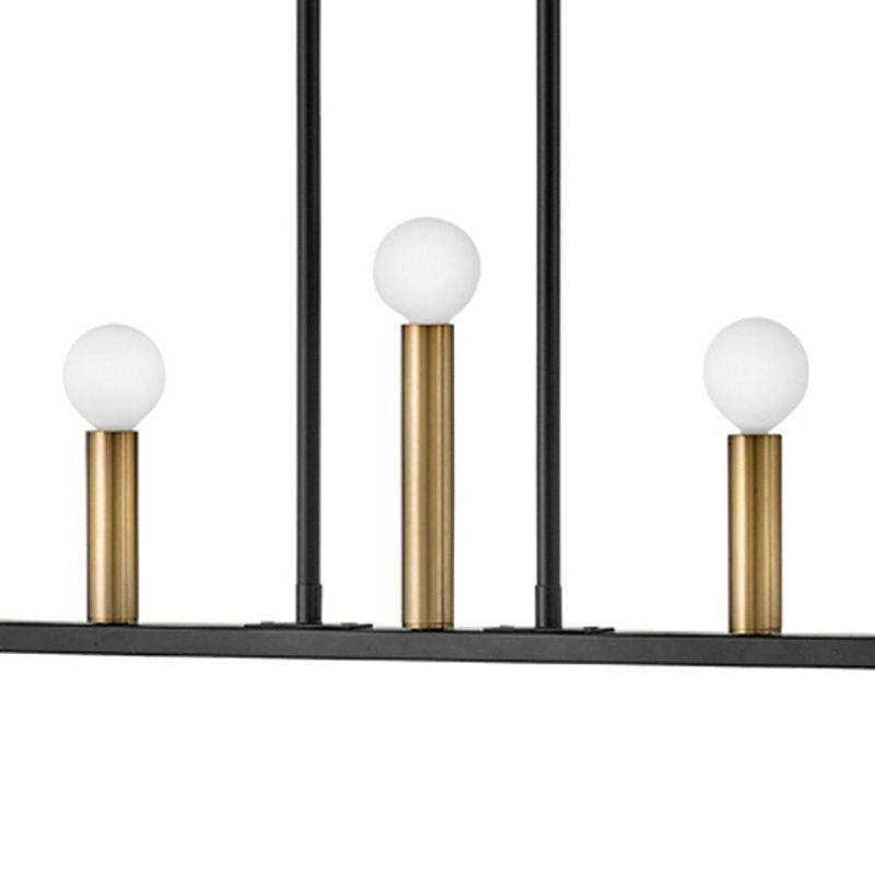 Lark Lazlo 7 - Light Chandelier in  Black/Lacquered Brass