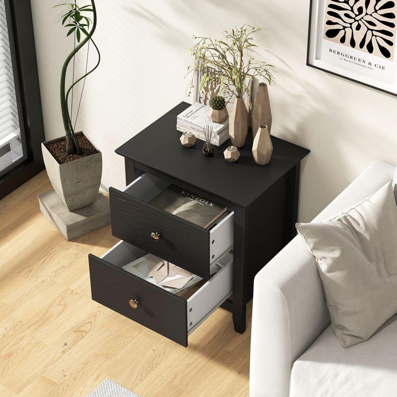 Latitude Run® Modern Nightstand with 2 Drawers for Small Spaces