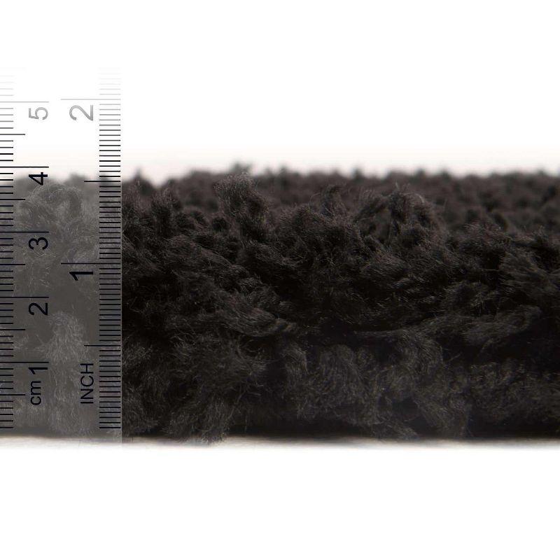 Unique Loom 4' 1 x 6' 1 Solid Shag Jet Black Area Rug