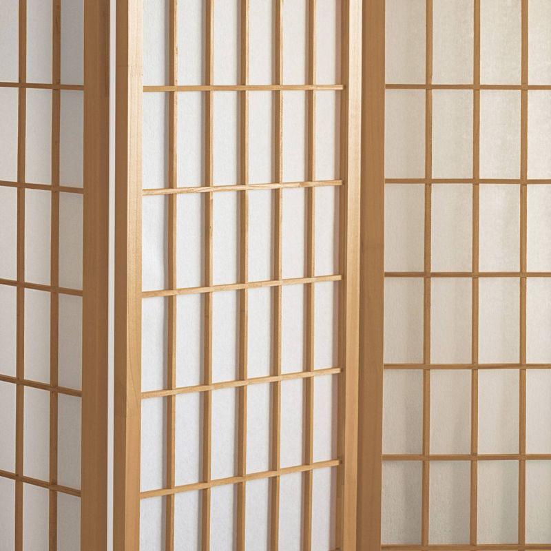 4 ft. Tall Window Pane Shoji Screen - Natural (4 Panels)